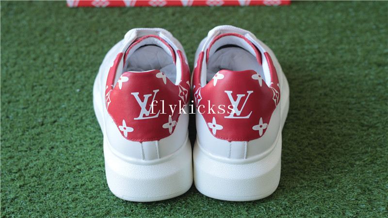 LVS Supreme X Sunbath Flat Mule Sneaker White Red